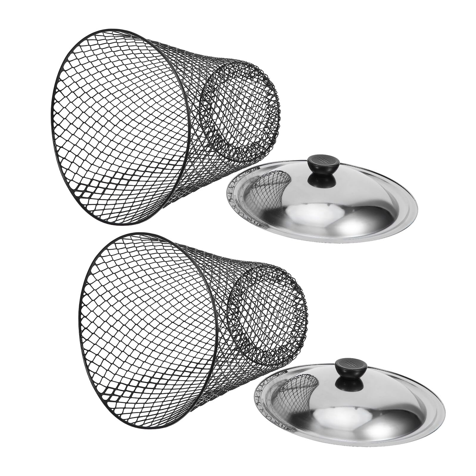 Toyvian 2 Compostadores de Lombrices Metálicos con Tapa para Jardín y Exteriores, Cubo de Basura con Orificios Diseñados y Flujo de Aire Óptimo para Compostaje