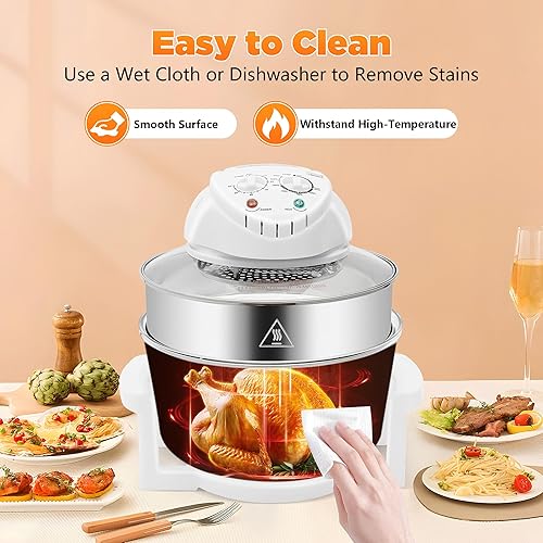 Miniatura 5 de Horno freidora de aire, eliminación de grasa de calefacción vertical de 360 , convección infrarroja, comida saludable, horno eléctrico de convección