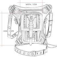 Vista 7 de Qianmome Gothic Steampunk - Riñonera de piel para viaje, bolso de viaje, bolso de pierna, bolso de hombro unisex, M