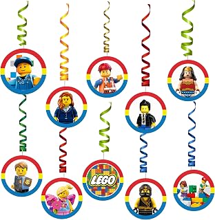 Blu Party Building Blocks Theme Birthday Round Swirls / Hanging for Building Blocks Birthday Decorations Price In India