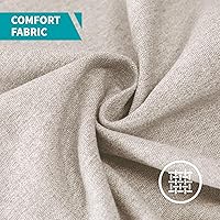 Vista 4 de BALUS Juego de sofá de 2 piezas, juego de sofás para sala de estar con patas de sofá de madera, muebles de sala de estar de lino con ribete