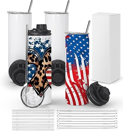 ASMIZ 8x 600 Ml Edelstahl Trinkflaschen - Personalisierbar, Isoliert, Mit Strohhalm