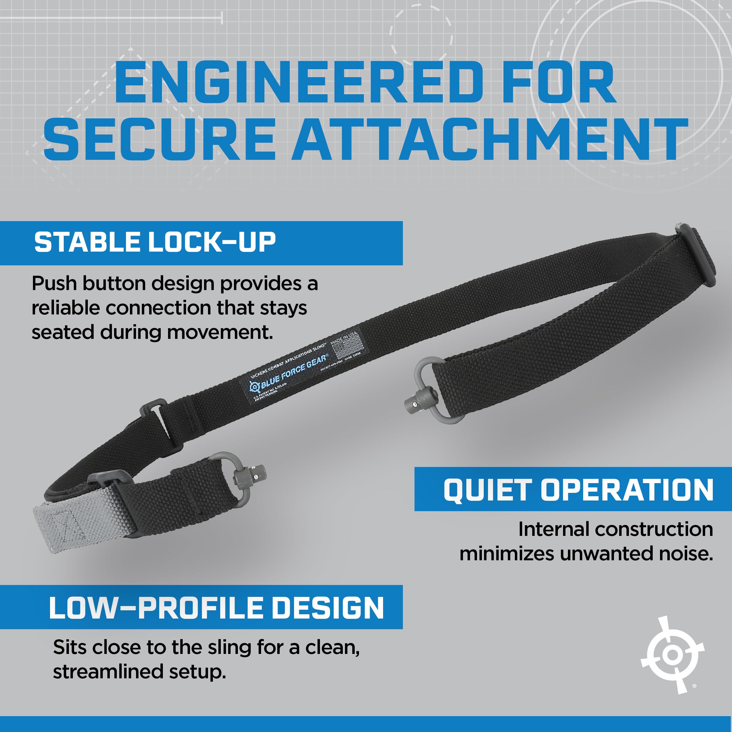 Blue Force Gear Vickers Sling MC+QDスイベル Blue Force Gear Vickers Push Button Sling,Adjusts for Carrying