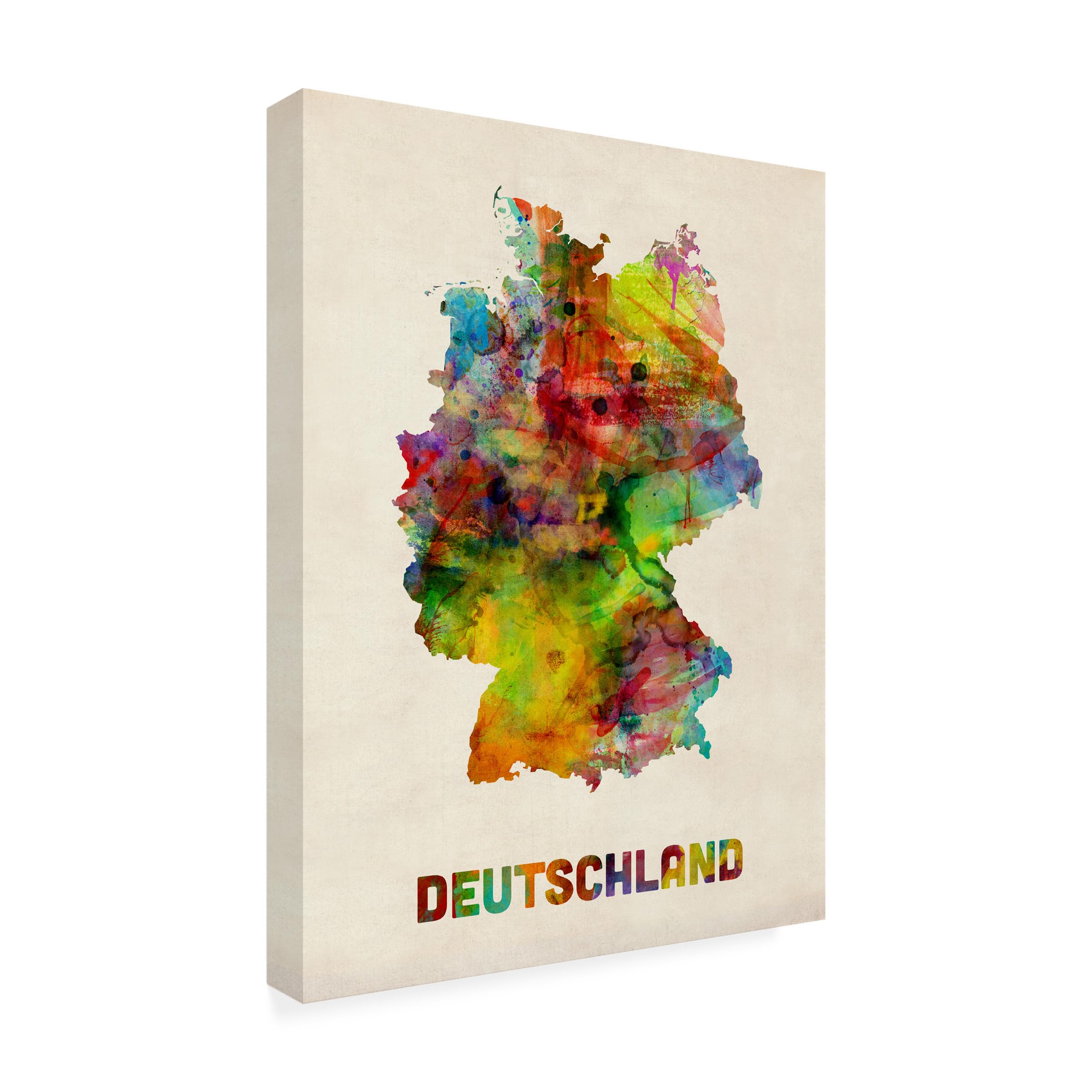 Trademark Fine Art Germany Watercolor Map by Michael Tompsett 14 by 19-Inch