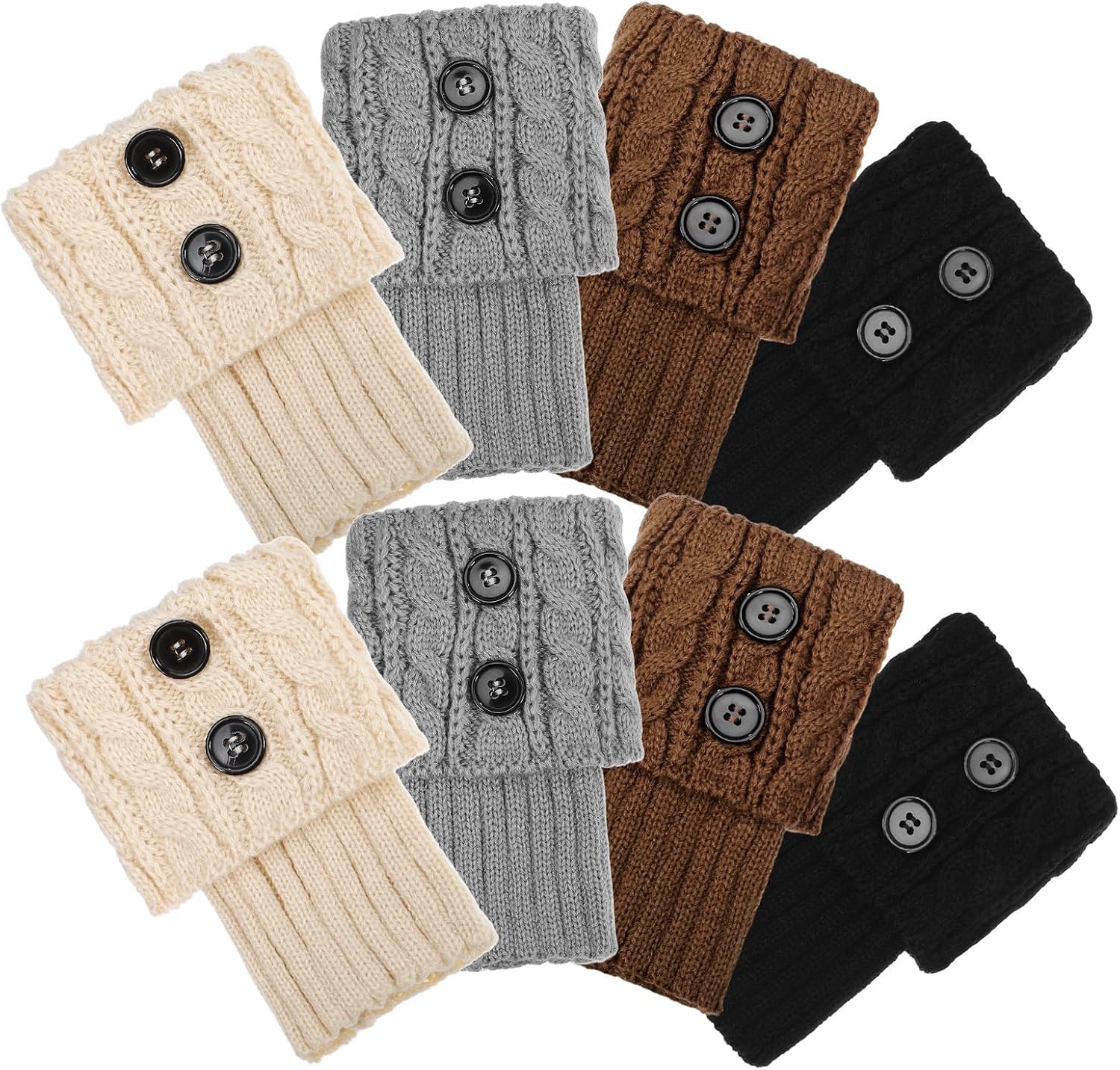 COLLBATH 4pairs Thermals Women's Short Yarn Leg Warmers Ankle Boot Socks for Fall and Winter