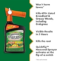 Vista 2 de Spectracide Weed Stop para césped + concentrado herbicida para digitaria, 32 oz, paquete de 6 unidades, transparente