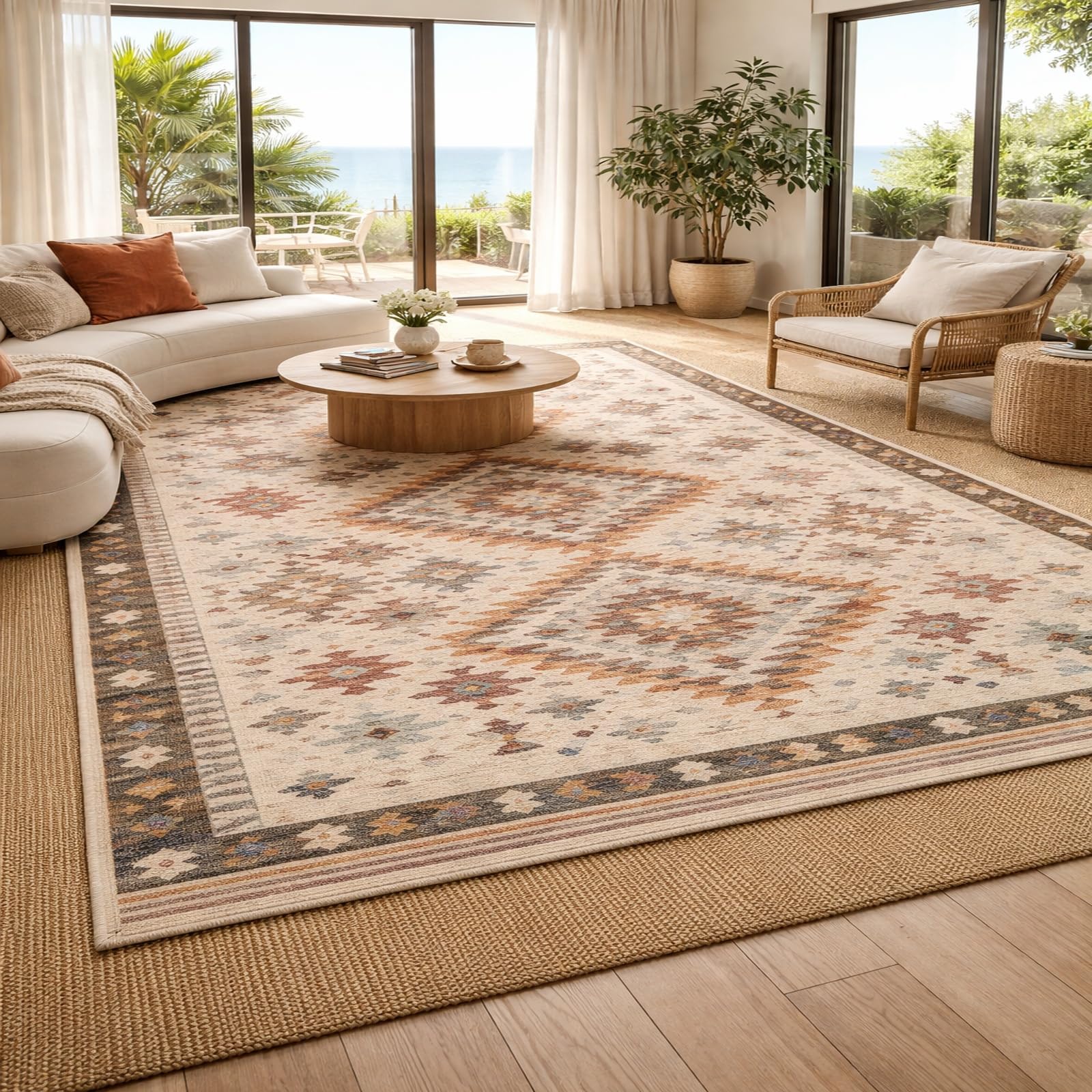 Carpet géométrique vintage pour commode chambre adulte et salon