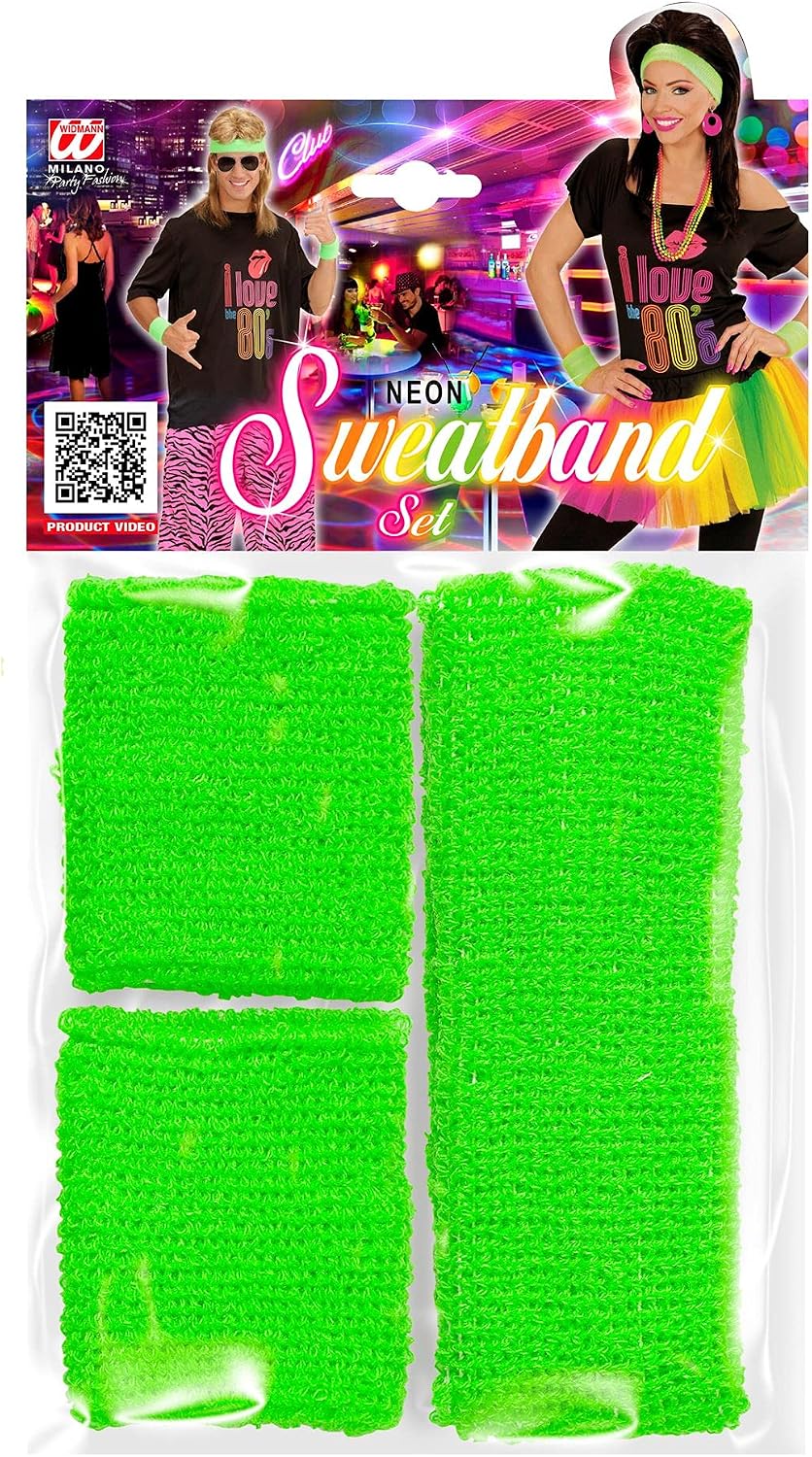 Widmann sweatbands, headband and 2 wristbands, Neongrünen - Image 3