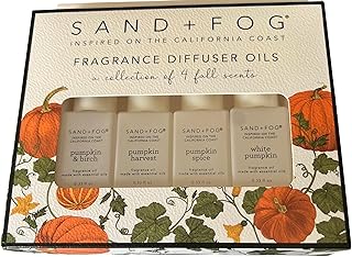 Sand + Fog Diffuser Oils Pumpkin & Birch, Pumpkin Harvest, Pumpkin Spice, and White Pumpkin 4 x .33 Fl Oz