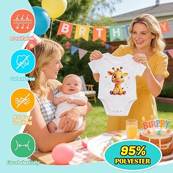 Joyclub 10 PCS Sublimation Baby Bodysuits Bulk White Polyester | Short sleeve infant romper blanks for heat transfer; bulk quantity supports keepsakes, family events and small-batch crafting