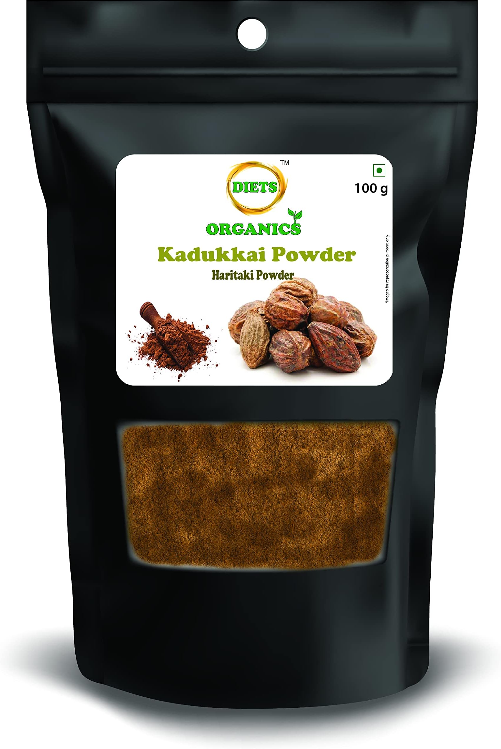 DIETS ORGANICS Kadukkai powder -100 G (2),Haritaki, Terminalia Chebula -100Gms.