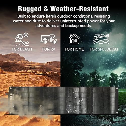 Miniatura 3 de Paneles solares portátiles de 120 W para central eléctrica, cargador de panel solar plegable de alta eficiencia con salidas QC3.0 PD45W USBDC,