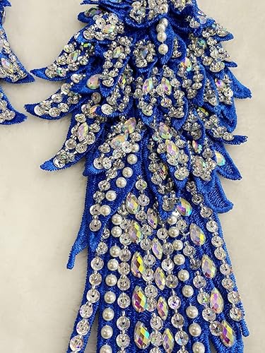 Miniatura 9 de Zbroh Hecho a mano con diamantes de imitación para coser de 18 colores, apliques de encaje de perlas para coser a mano, parches para accesorios de