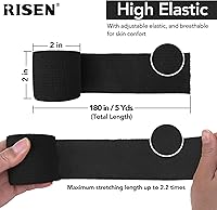 Vista 3 de RISEN Vendaje Cohesivo 2" x 5 Yardas, 6 Rollos, Vendaje Autoadherente Cinta Médica, Gasa de Primeros Auxilios Adhesiva Flexible Transpirable Ideal