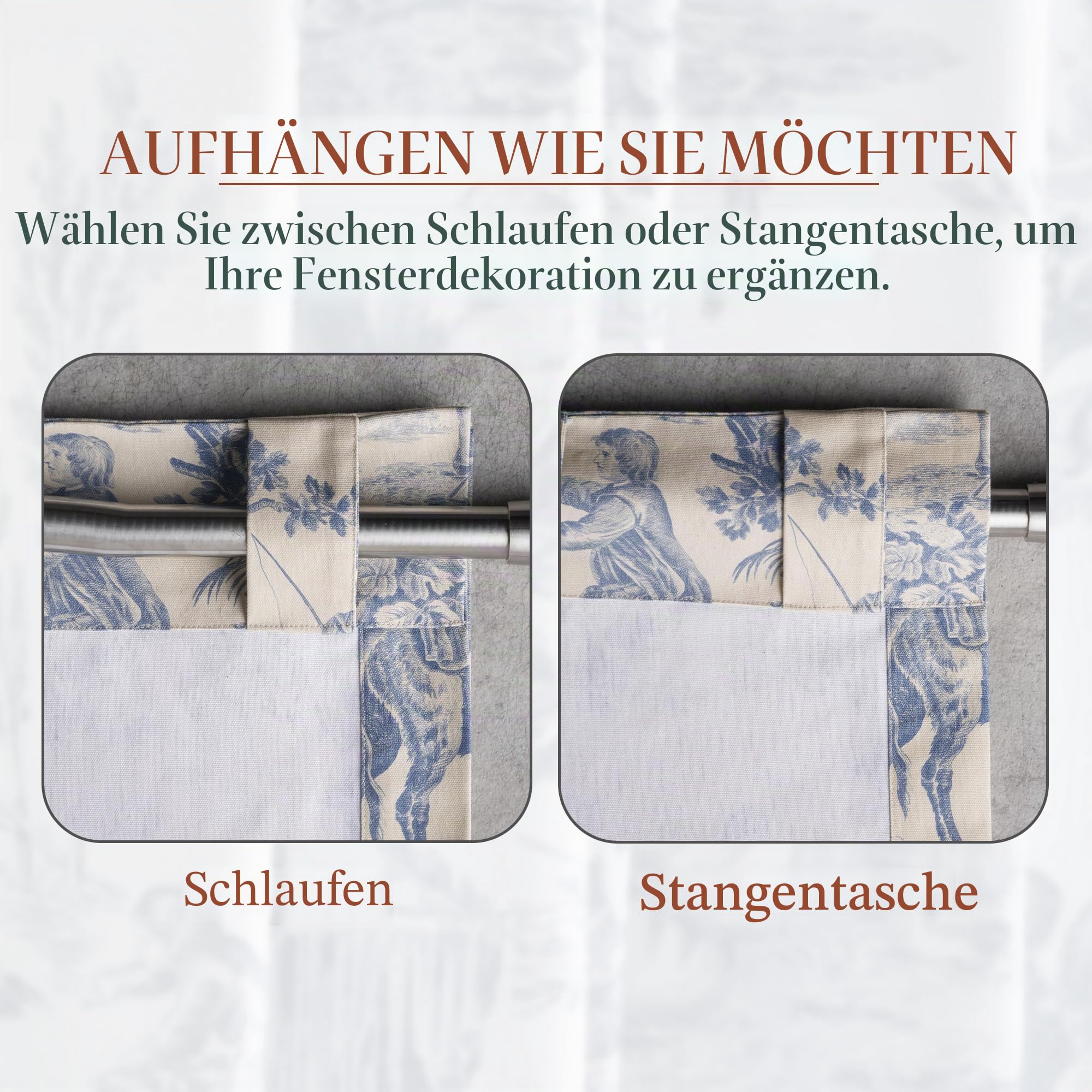 Maison d' Hermine Le Miller 100% Baumwolle Vorhang, Baumwolle, Blau, 50 Zoll x 108 Zoll