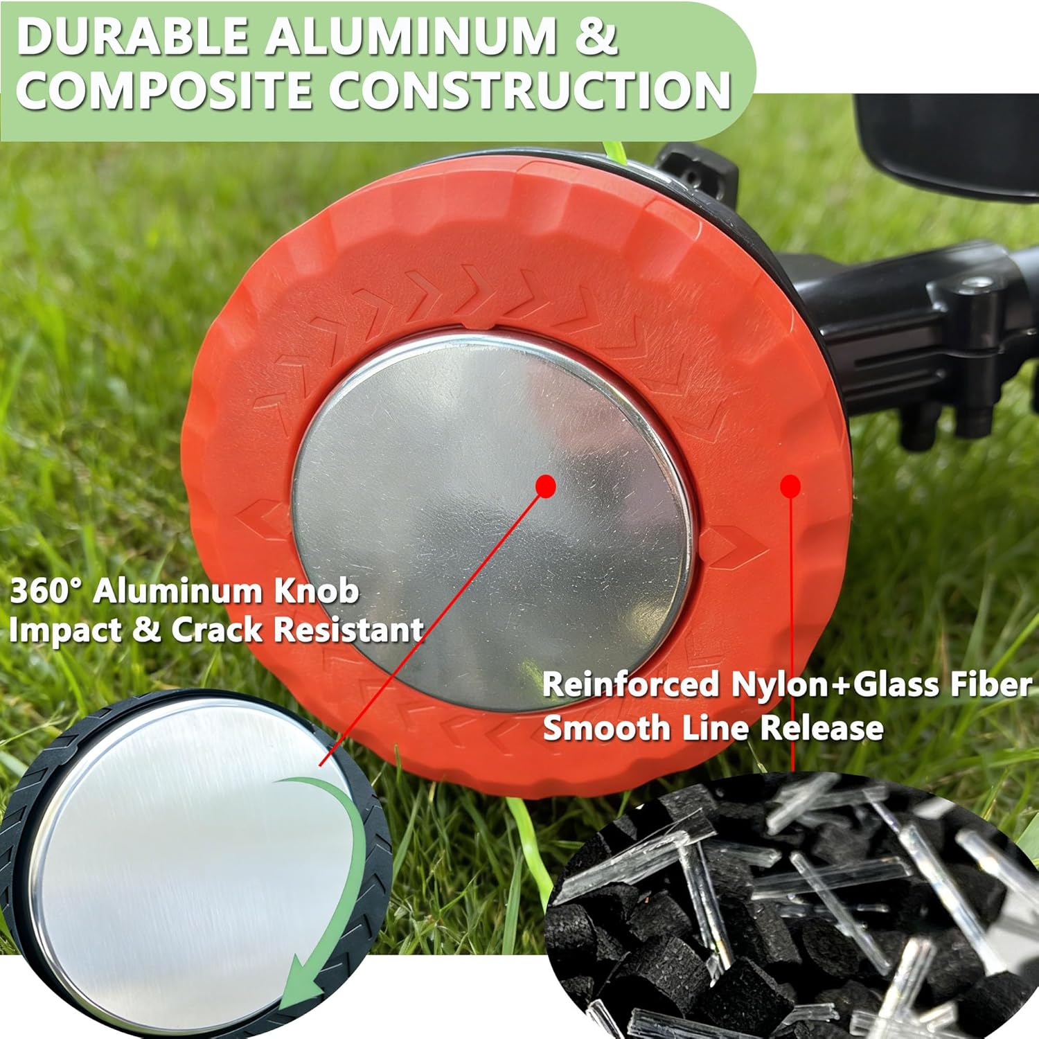 Weed Eater Head Trimmer Head Replacement, Quick Load Universal String Trimmer Head, Weed Wacker Head with Steel Knob, Easy Feed for Echo, Stihl, Husqvarna, Ryobi, Ego etc with 14ft 095’’Trimmer Line