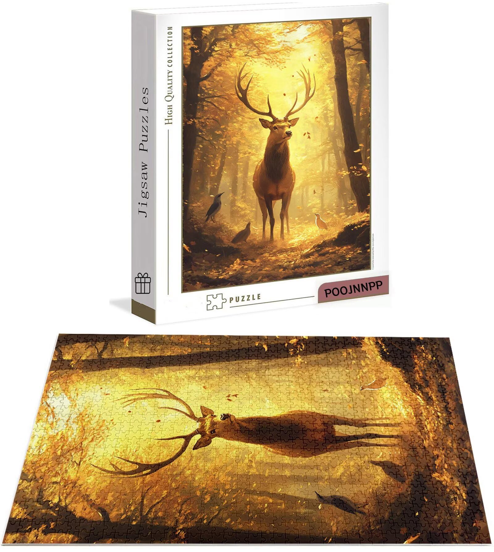 Puzzle 4000 Pezzi per Adulti, Puzzle Cervo in Legno per Adulti, Puzzles Animale Impegnativi, Giochi Educativo per Famiglie, Rompecapo con Scatola per Decorazioni Casa, Donna Regalo di Natale B-7207