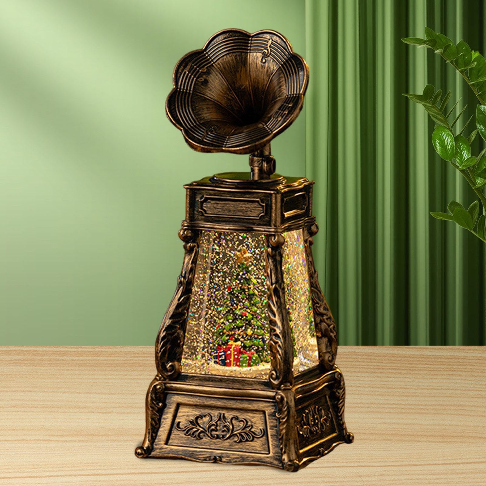 Globo de Nieve Navideño, Caja de Música, Fonógrafo, Decoración Artística, Adorno Navideño, Decoración del Hogar, Decoración Navideña para Fiesta, Árbol de Navidad, Individual