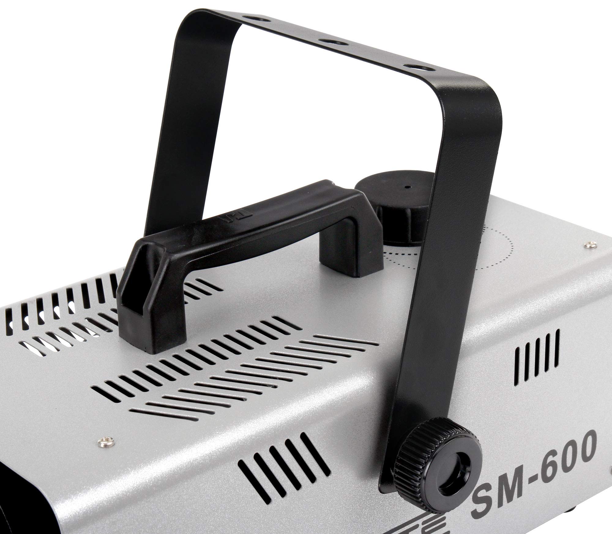 Showlite SM-600 Macchina della Neve incl. Telecomando Wireless + Set 1 L Liquido Neve (Portata Neve: 30 m³/min, Capacità Serbatoio: 1 L, incl. Staffa di Sospensione)