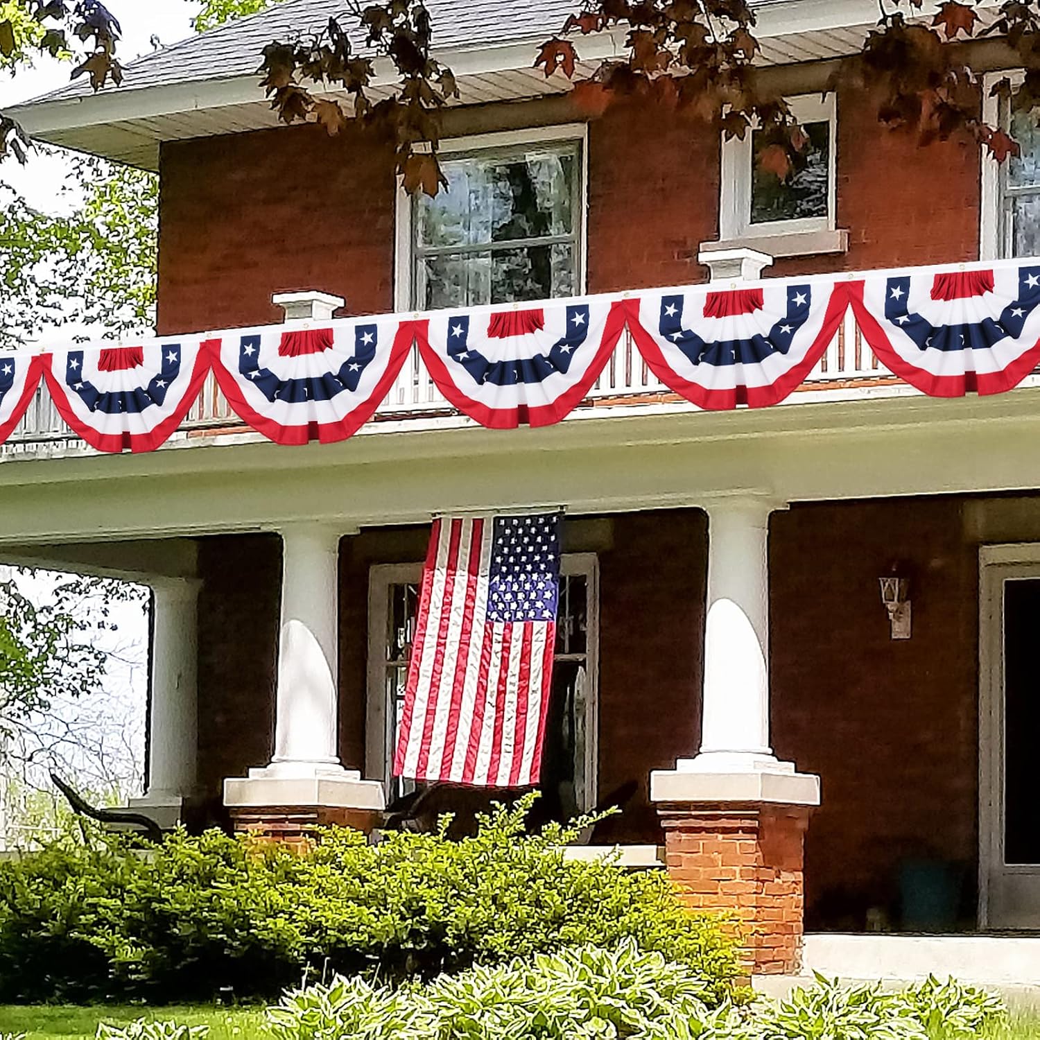 Tatuo 9 Pcs 2 x 4 Feet 250th Anniversary Pleated Fan Flags, 4th of July Patriotic Decorations American USA Bunting Flag Stars and Stripes Banner for Independence Day Memorial Day