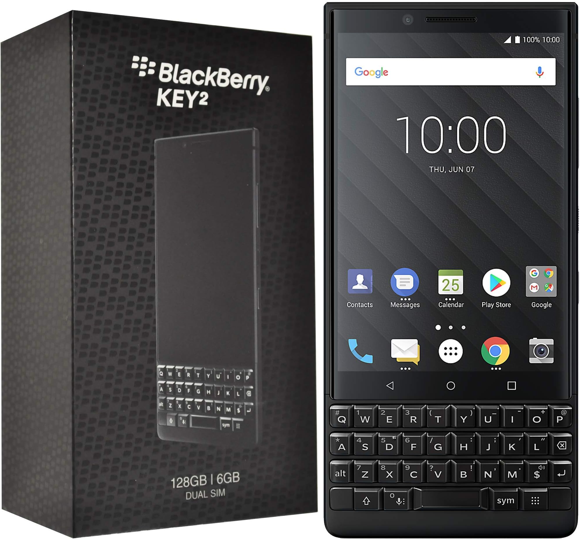 Blackberry Key2 128GB (Dual Sim BBF100-6) Unlocked GSM - International Version (Black Edition, English UK QWERTY)