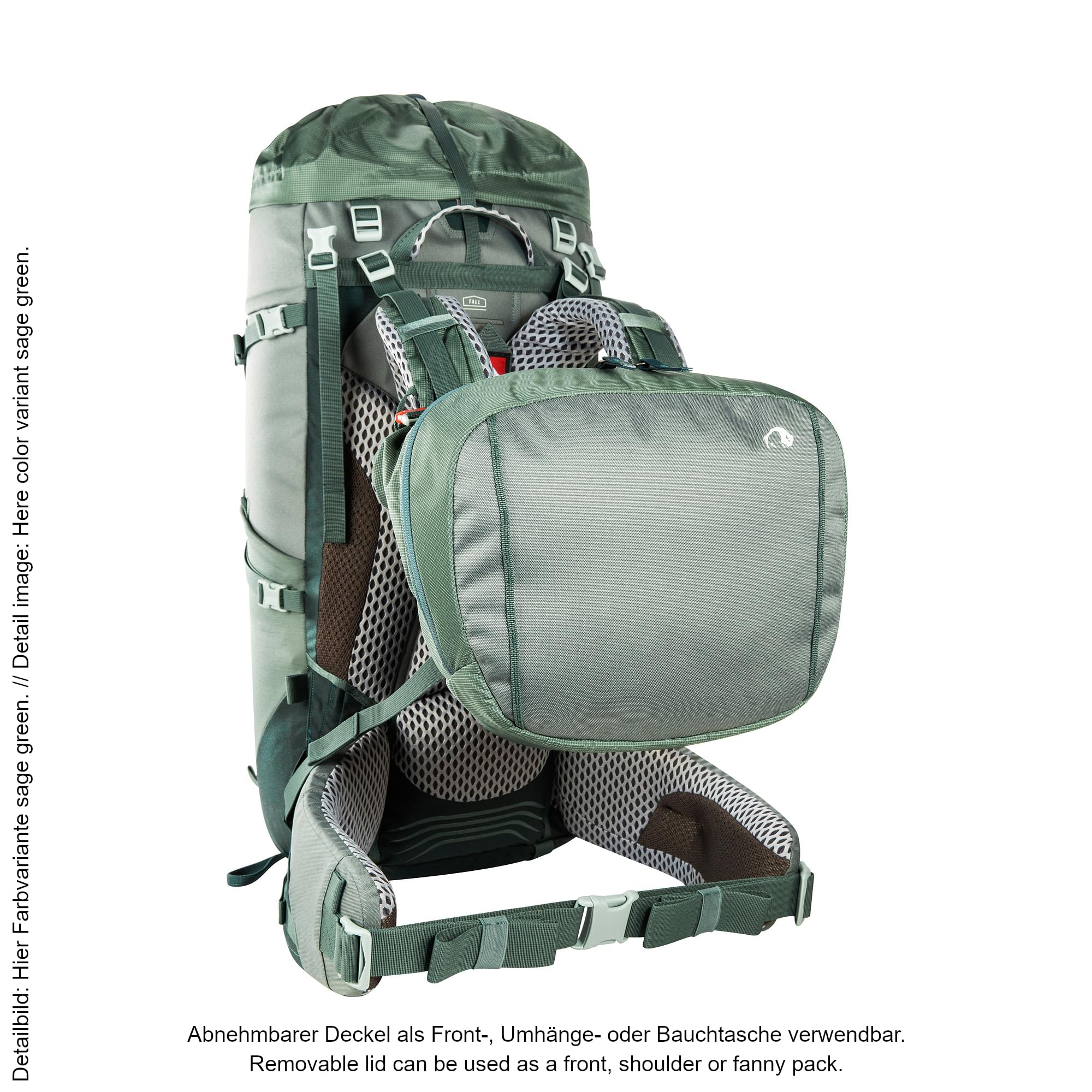 Tatonka Yukon 50+10 - Trekkingrucksack mit Frontzugriff, verstellbarem Rückensystem, extra Bodenfach, Regenhülle und 60 Liter Volumen