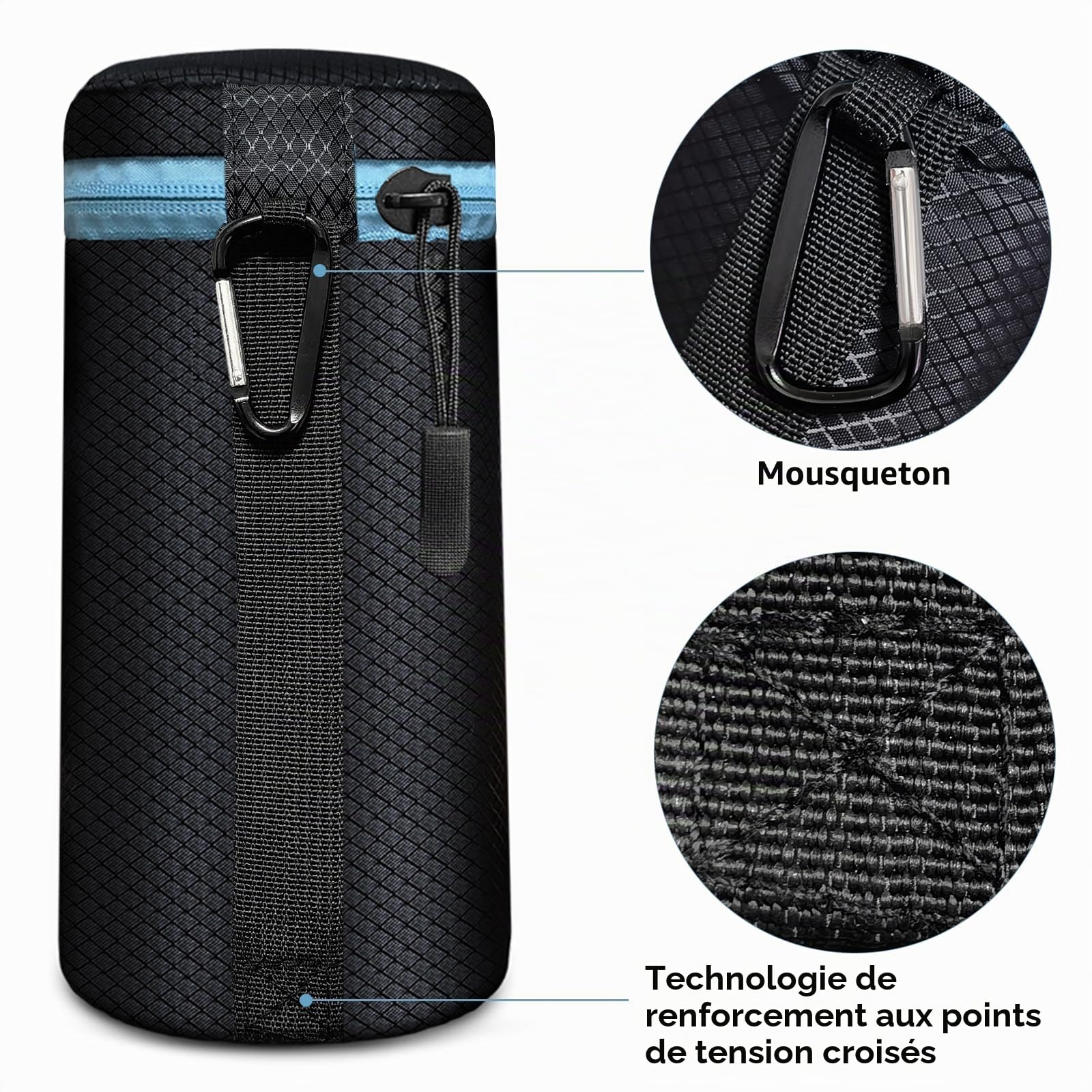 Lightdow Lot de 4 Lens Pouch 5 mm d'épaisseur en néoprène souple DSLR Sac de lentille