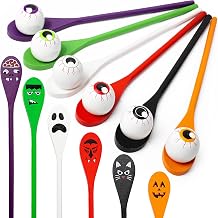 JOYIN Halloween Egg and Spoon Race Game, 6 Eggs and 6 Spoons, Made of the Finest Wood, Fun Game for Parties, Birthdays Classroom Activities. Durable, Lightweight |Six Assorted Colors
