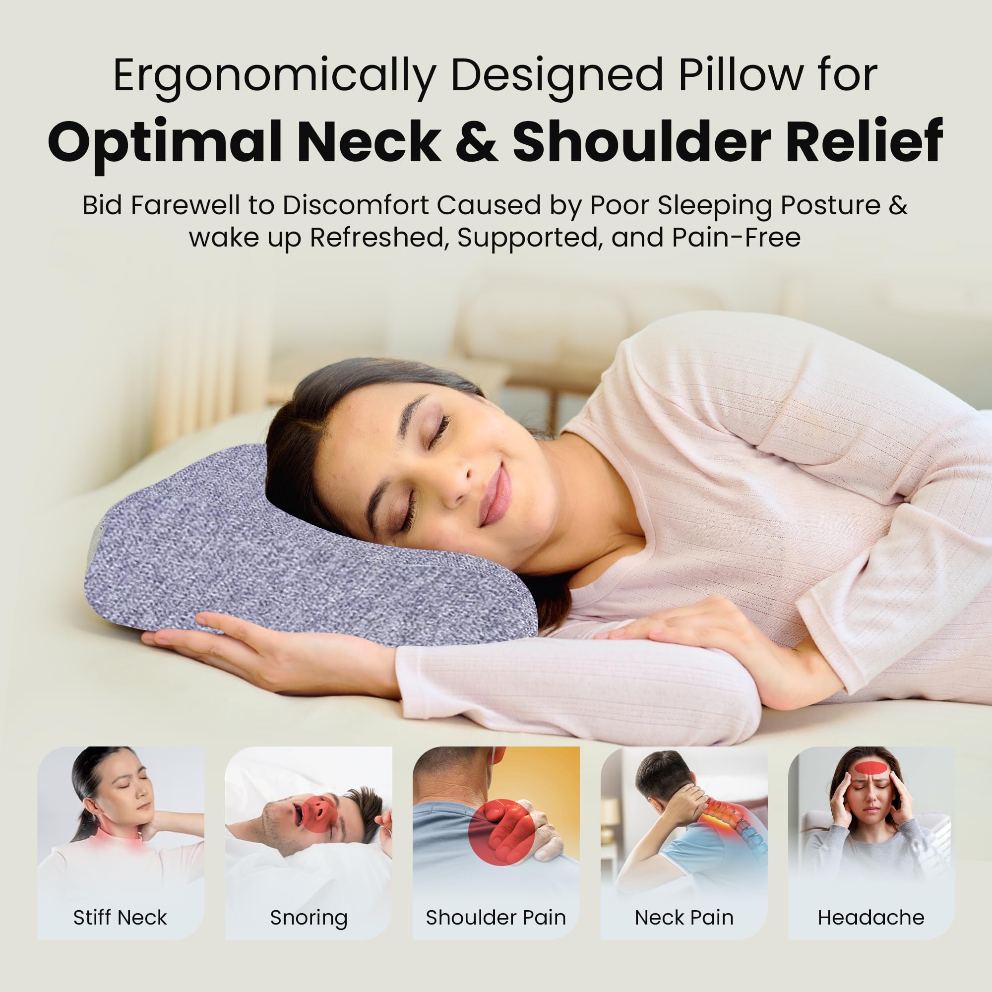 CareFoam Cervical Pillow - Neck Pain Relief -5 CareFoam Cervical Pillow - Neck Pain Relief -5