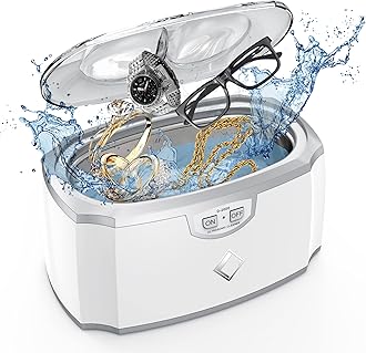 LifeBasis Ultrasonic Cleaner, Professional Jewellery Cleaner 45KHZ 420ML Ultrasonic Jewellery Cleaner Silver Cleaner with Stand for Jewellery,Glasses,Dentures,Coins,Guiness Surger Cans