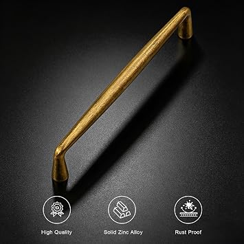 Gobrico Antique Brass Cabinet Handles 10 Pack 5 Inch (128mm) Hole Center
