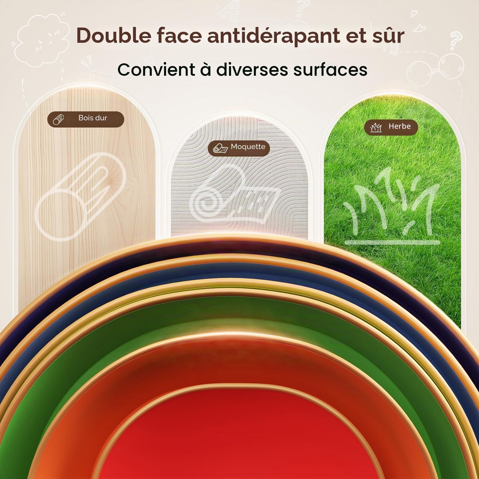 Lot de d'équilibre pour enfants, pierres à empiler pour enfants Favorise l'équilibre et la coordination à l'intérieur comme à l'extérieur jouet d'activité physique Pierres à empiler
