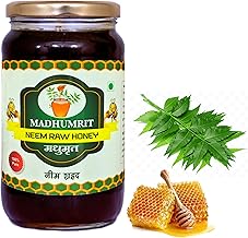 Madhumrit 100% Pure, Natural, Organic, Unprocessed, Unpasteurized, Unheated & Unadulterated Honey | Immunity Booster (1 kg) (Neem Raw Honey)
