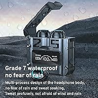 Vista 5 de M25 BT5.3 - Auriculares deportivos inalámbricos con cancelación de ruido ambiental, IPX7 impermeable, estéreo Bluetooth, 4 micrófonos integrados