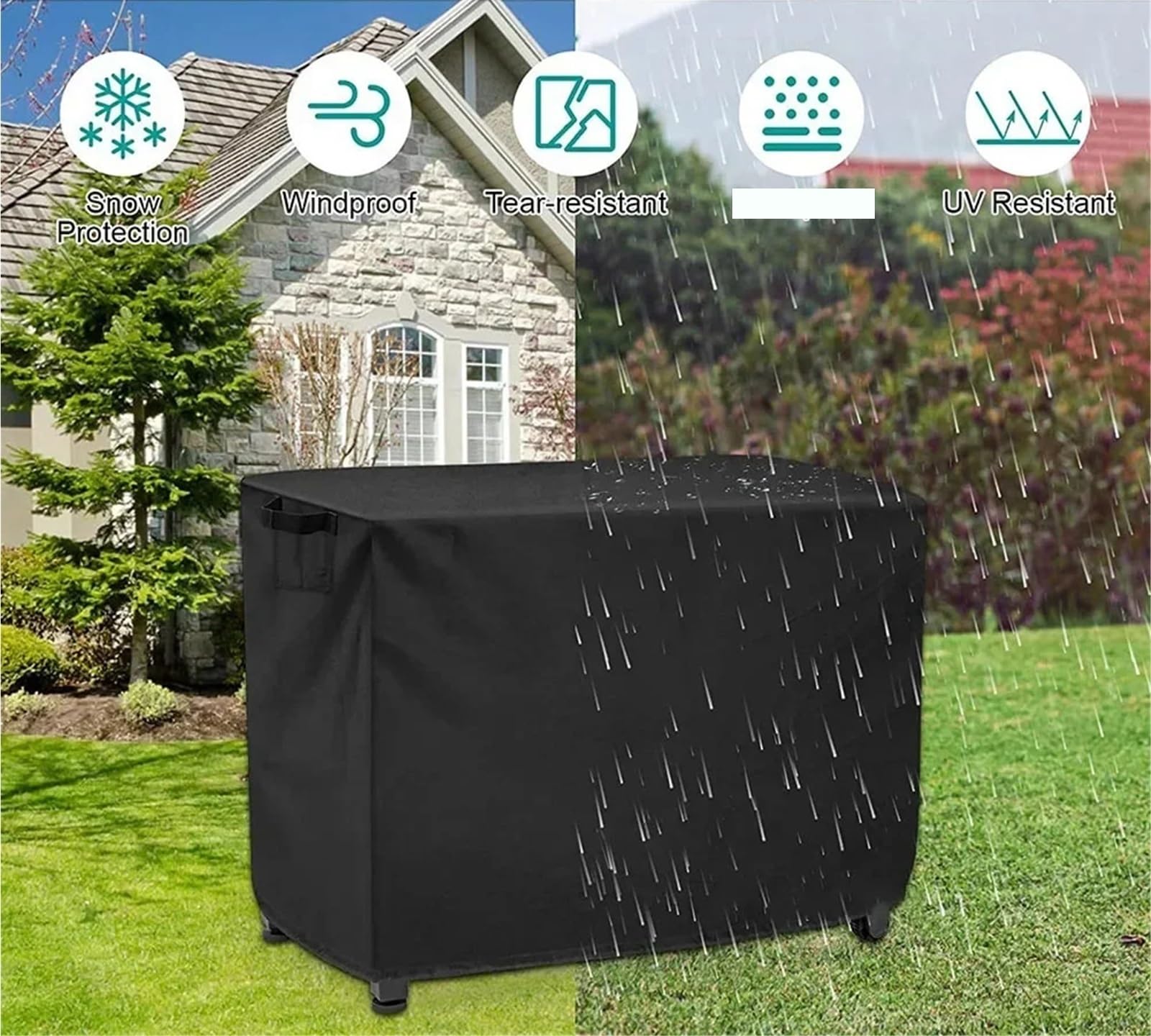 Wodoodporny pokrowiec na grilla na zewnątrz, do pizzy i kuchni na patio, wytrzymały, pasuje do grilla gazowego 84 x 61 x 81 cm, odporny na warunki atmosferyczne, trwała ochrona sprzętu do gotowania na
