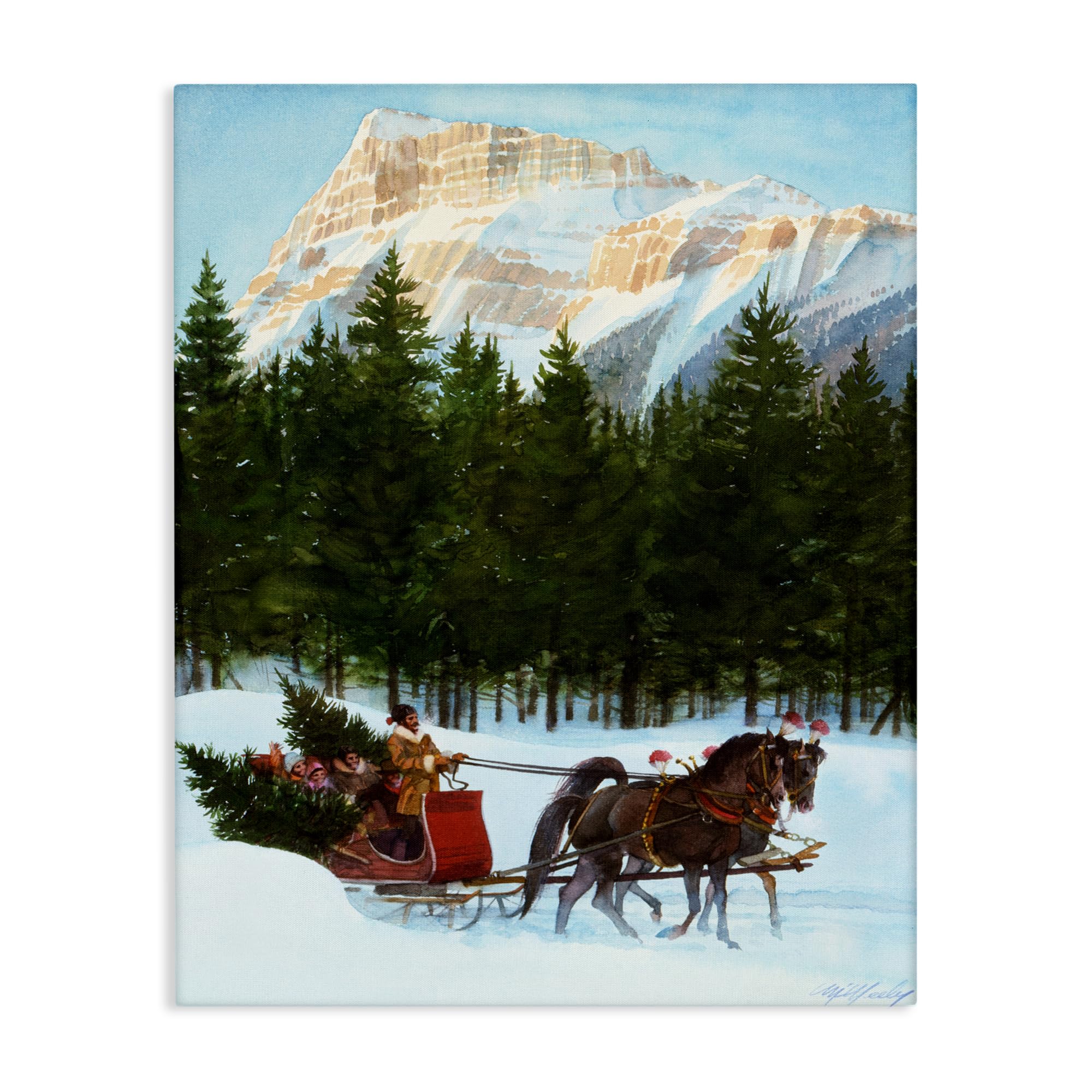 Stupell Industries Unframed 'Sleigh Ride Carrying Trees'| Canvas Art