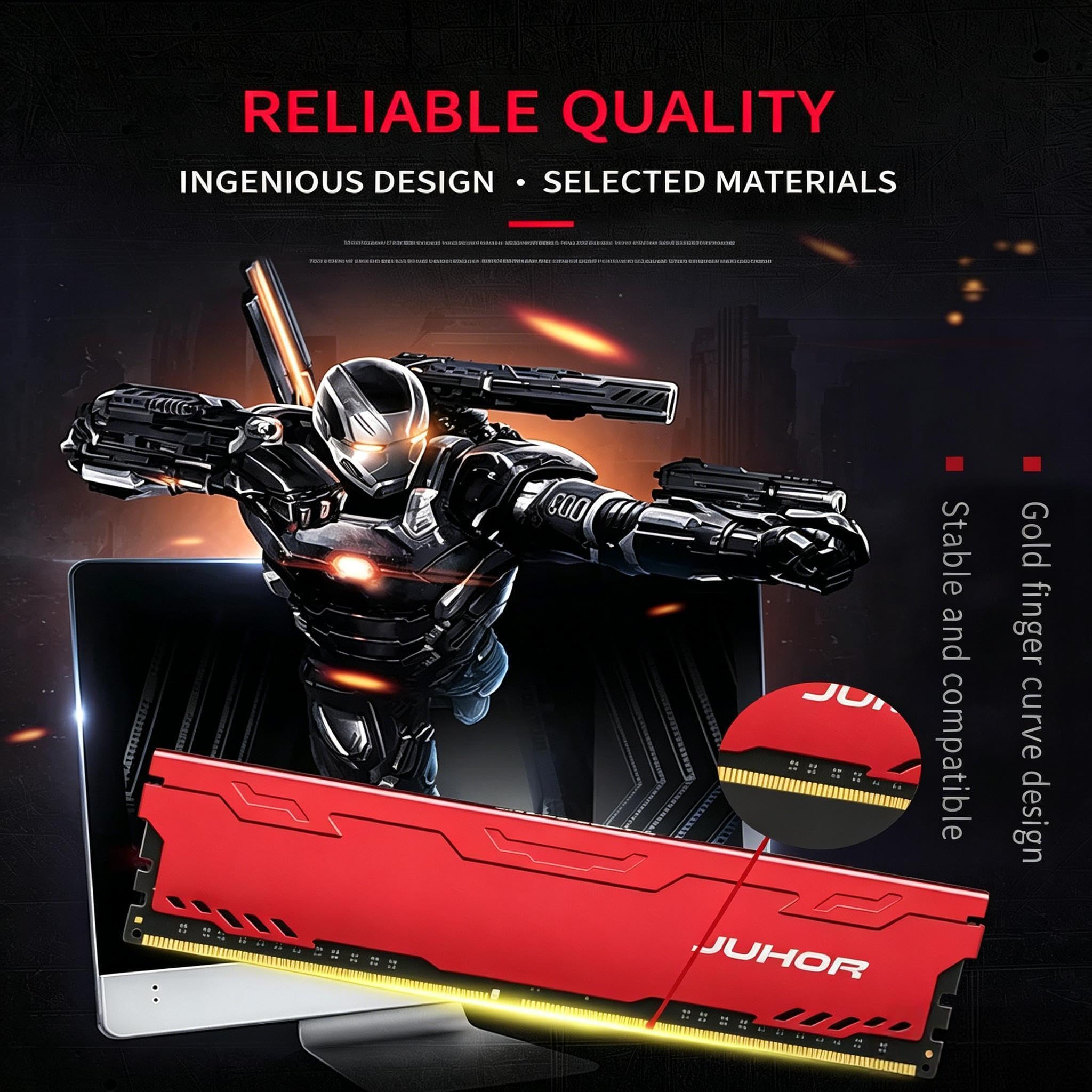 Moduł Pamięci RAM DDR4 2666 MHz do Komputerów Stacjonarnych1,2 V Pamięci RAM do Gier z Radiatorem ze Stopu Aluminium Komputera PC, szerokość Pasma 21300, CL19, kompatybilność z 2400