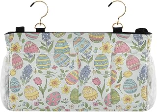 Bulletgxll Traditional Easter Eggs Bedside Caddy Bedside Storage Organizer Hanging Storage Bag for Bunk and Hospital Beds, Dorm Rooms Bed Rails