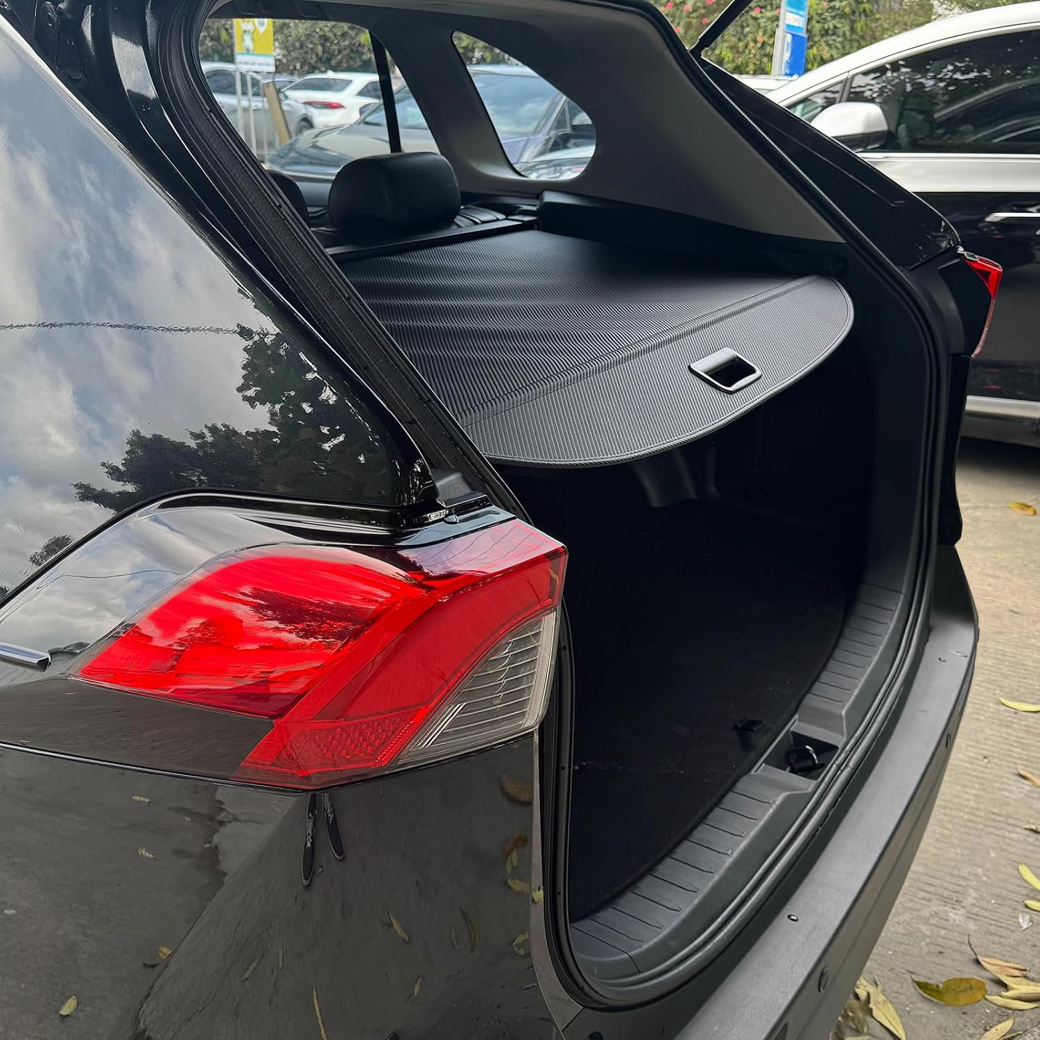 for 2019-2025 Toyota RAV4 Cargo Cover, (Carbon Fiber Look) Cargo Cover for Toyota RAV4 2025 Accessories 2019 2020 2021 2022 2023 2024 Trunk Organizer Rear Trunk Security Shielding Shade