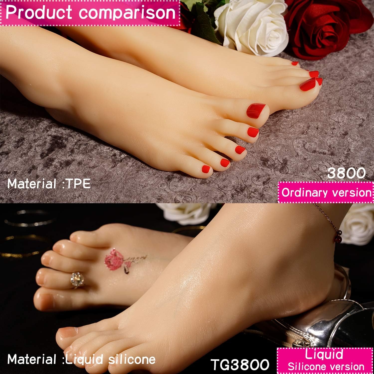 Lifesize Girl Foot Model 1:1 Realistic Manicure Practice Movie Props,1 Skeleton Version