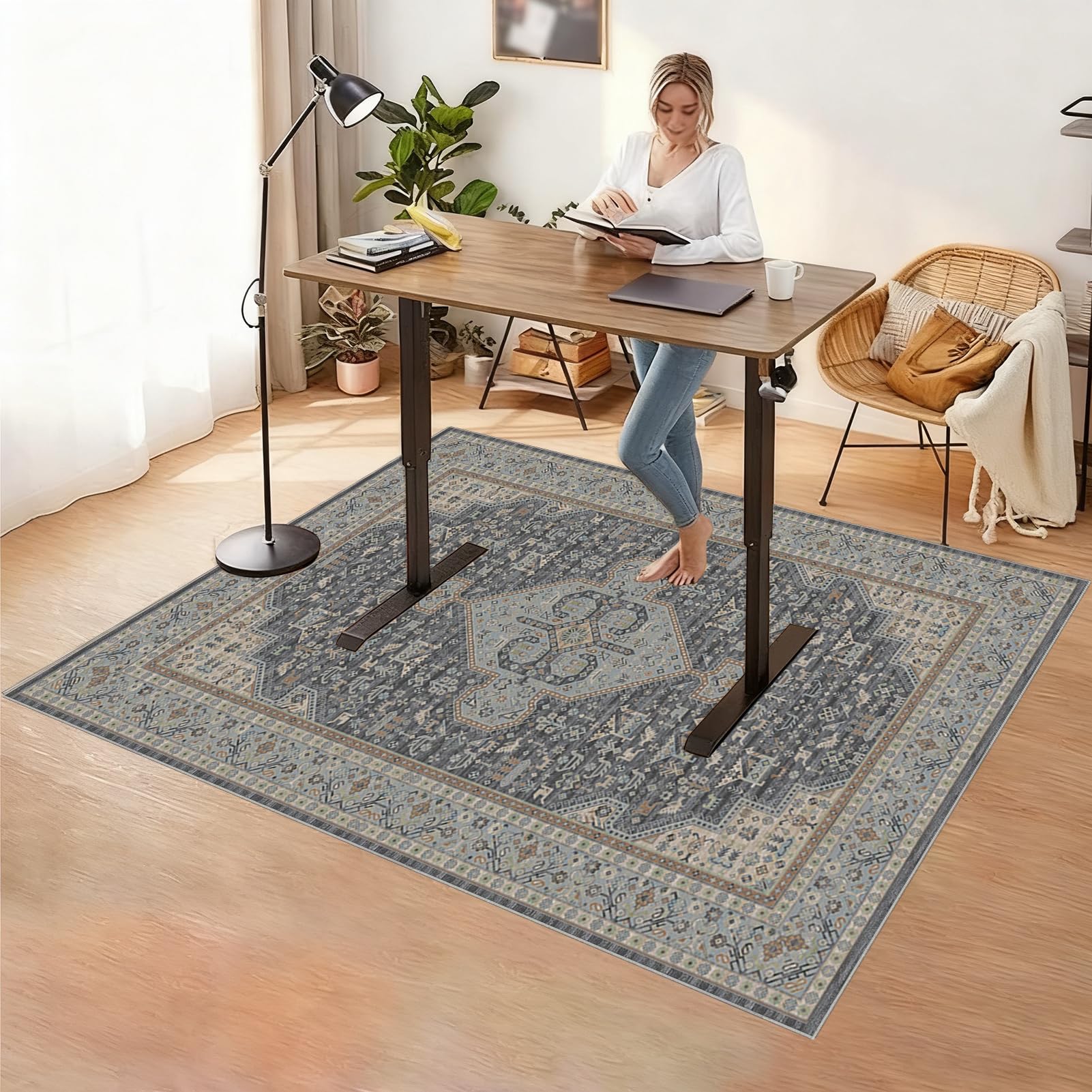 Heavy Duty Office Chair Mat for Carpet, Non Slip Floor Protective Mat for Chairs Mat Desk Chairmats Carpet Protector Chair Mat, Hard-Floor Chair Mats, Floor Mat for Office Chair 160 x 200 cm