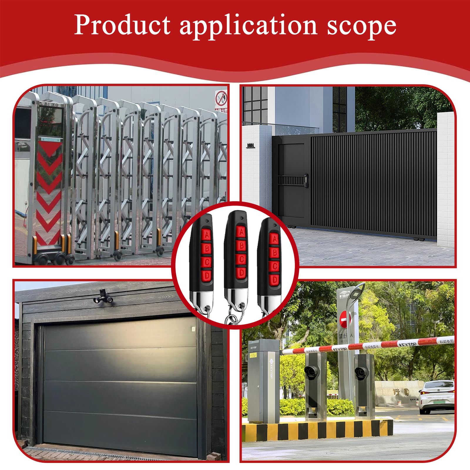 3 pezzi telecomando garage universale 433 MHz clonatore, lunga distanza 30 m 4 canali 4 pulsanti, duplicatore telecomando per porte garage portellone auto wireless