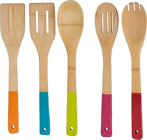Core Colorful Bamboo Utensils 5-Pieces Set
