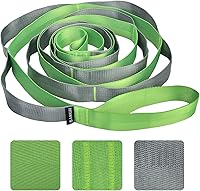 Vista 5 de SANKUU - Correas de yoga para estiramiento con 12 bucles, póster de entrenamiento, correas para estiramiento, equipo de terapia física, bandas