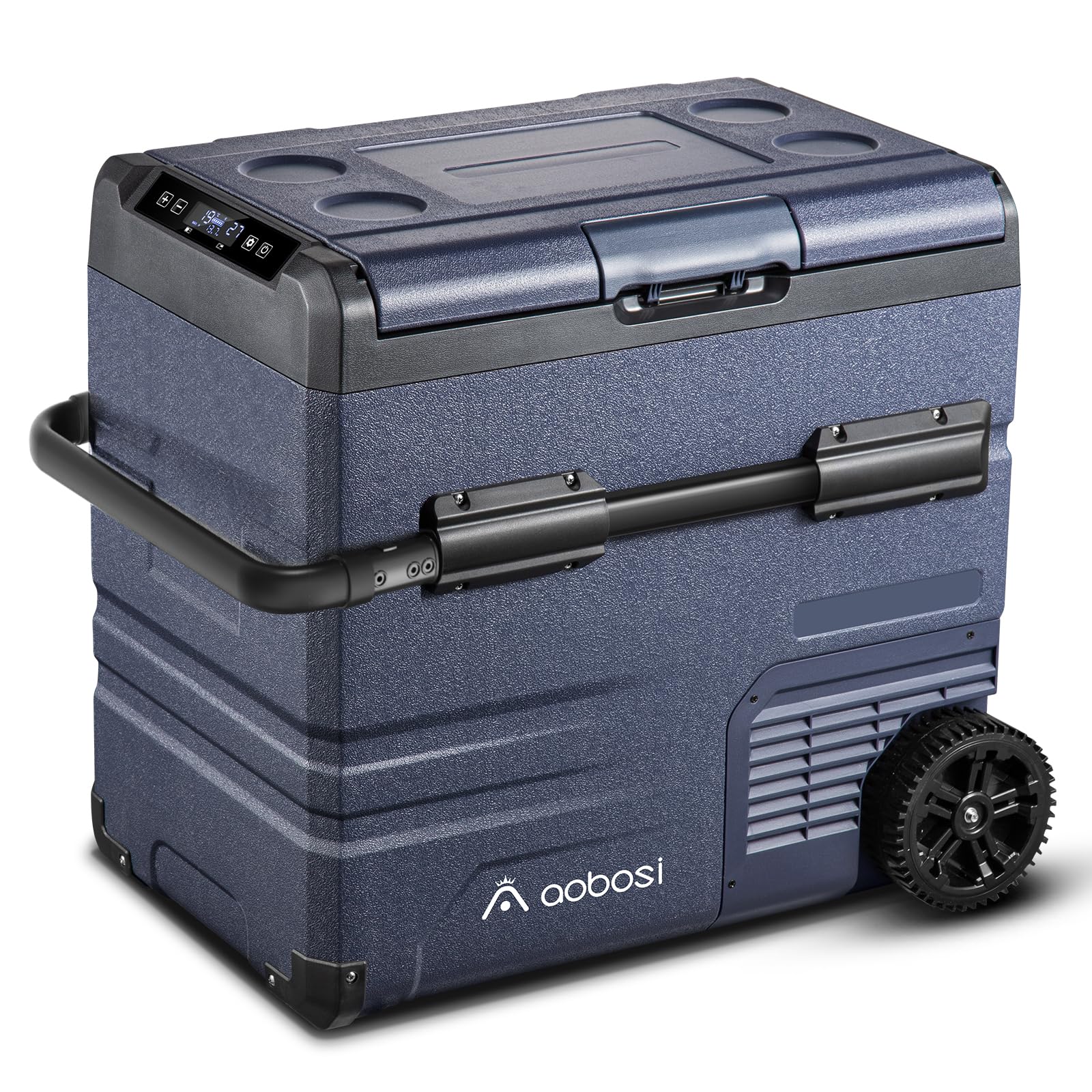 AAOBOSI Nevera Portatil 55L, Nevera 12v Compresor +20°C a -20°C, Nevera Coche con APP WIFI, 12/24V DC y 100-240V AC Nevera para Hogar, Camping, Viajes,Coche, Barco