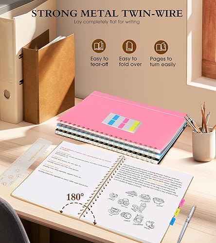Vista 83 de Cuaderno de papel cuadriculado, cuaderno en espiral de 8.5 x 11 pulgadas, cuadernos de cuadrícula grande A4 para mujeres y hombres, papel gráfico