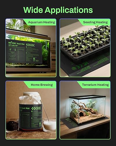 Miniatura 7 de BN-LINK Alfombrilla térmica duradera para plántulas, almohadilla térmica hidropónica cálida, impermeable, 10 x 20.75 pulgadas, paquete de 4 unidades
