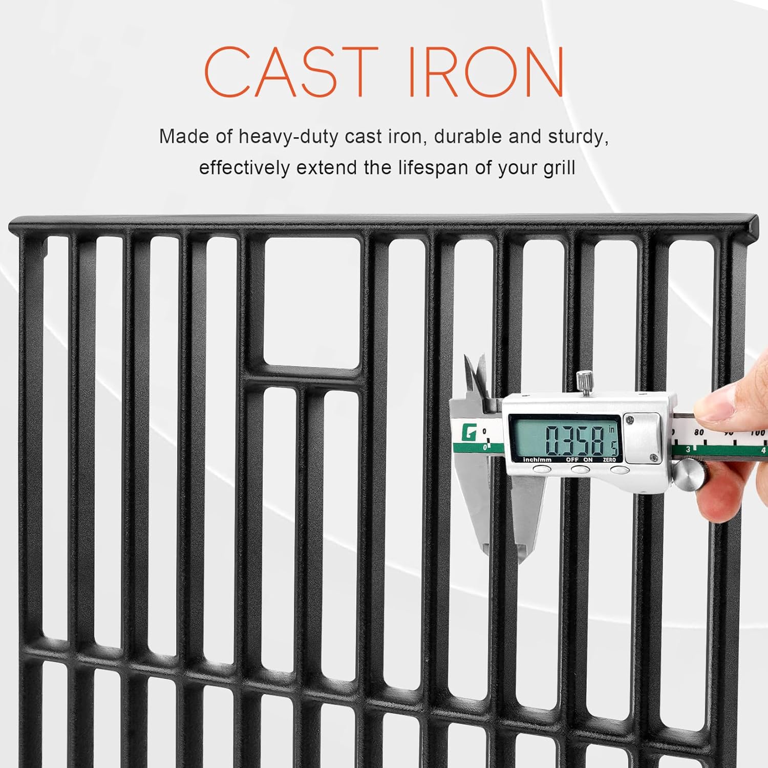 GGC 19 1/4" Grill Grates for Brinkman 810-8500-S 810-8501-S 810-8502-S, Cast Iron Grill Replacement Parts for Charmglow 720-0234, Jenn-Air 720-0337 720-0062 720-0062-lp, Nexgrill 720-0003