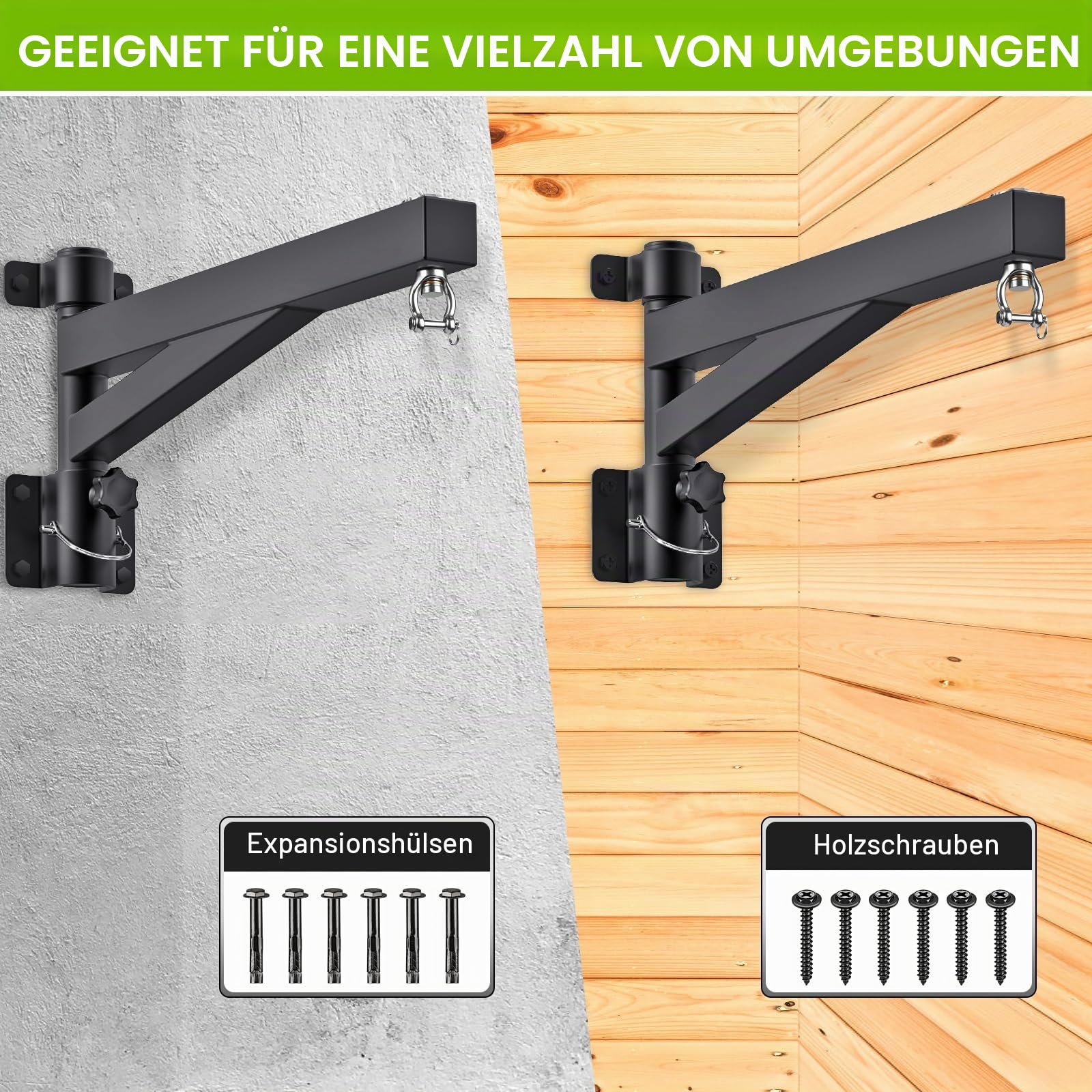 BeneLabel Boxsack Halterung, Sandsack Wandhalterung 360 Schwenkbar Befestigung Wand Boxsackhalter Indoor Outdoor Verstellbar Boxsack Aufhängung Stehend Drehbar, Bis 113-227kg
