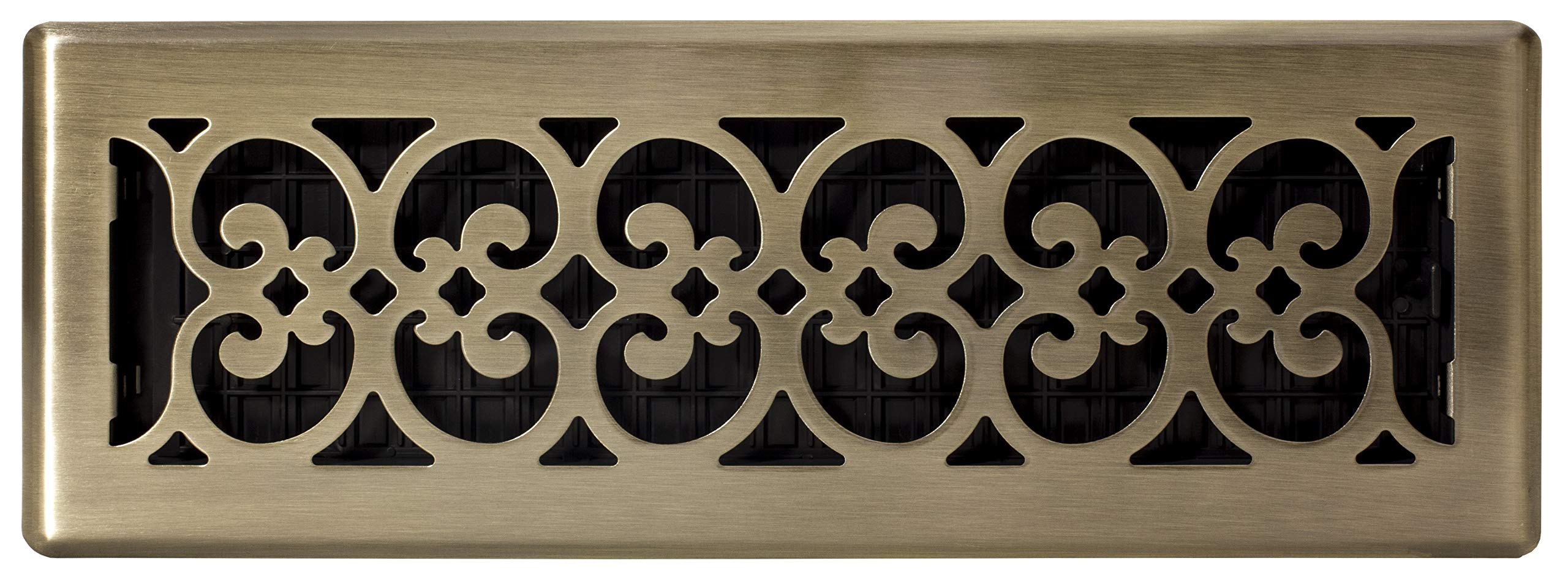 Decor Grates SPH414-A Scroll Design Floor Register, Antique Brass Finish, 4x14 - Image 2
